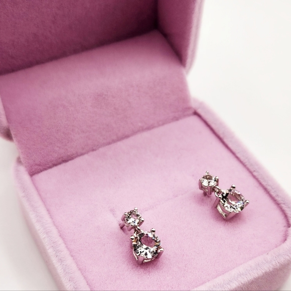 Dual Crystal 925 Silver earrings - Picture 8 of 8